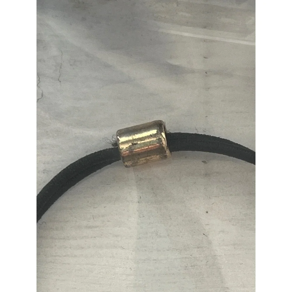 Rhinestone‎ Interlocking Circle Bracelet Black Cord